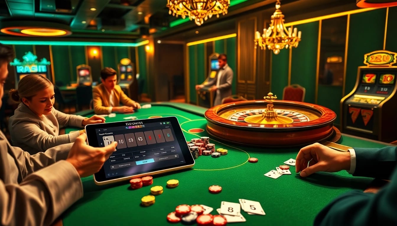 Experience thrilling gameplay at 22JL casino with vibrant tables, colorful chips, and exciting machines.