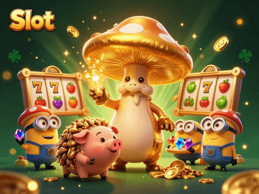 Engage with spectacular Slot action in this vibrant 3D illustration featuring magical characters.