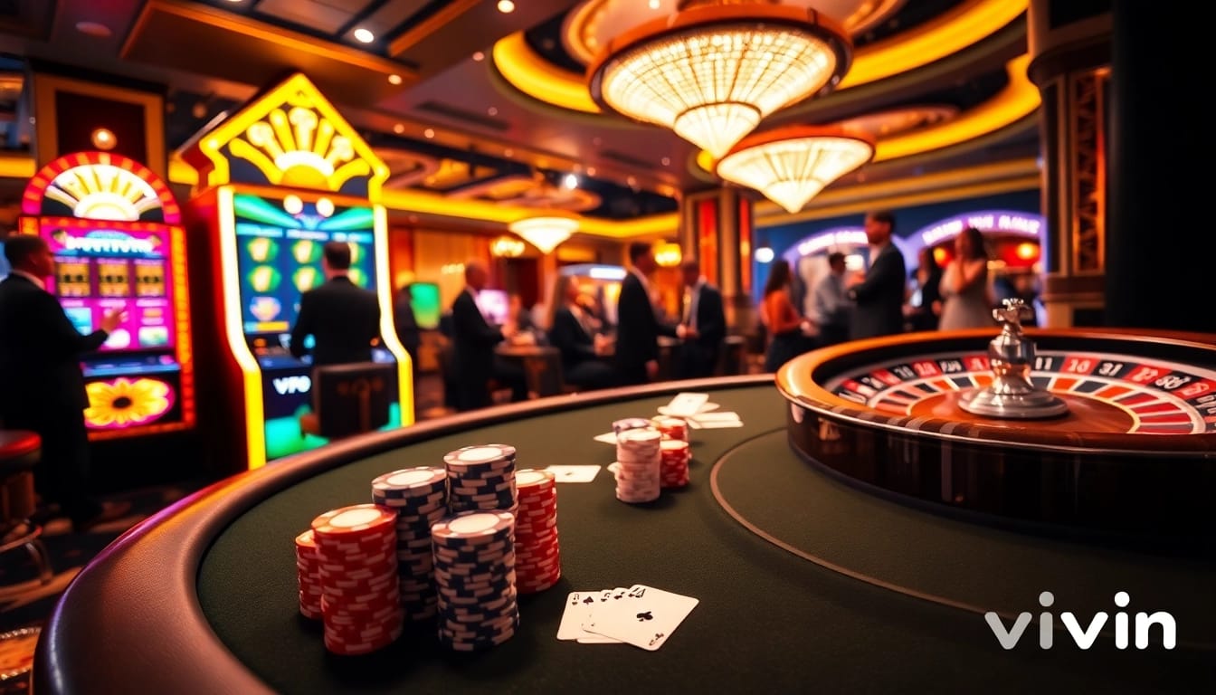 Experience thrilling gambling action at vvvwin with stylish poker tables and vibrant slot machines.