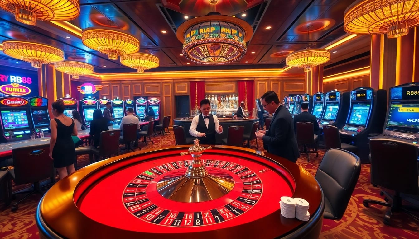 Experience the excitement of gambling with RR88 at a luxurious casino featuring thrilling games and vibrant atmosphere.