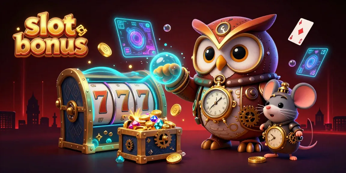 Engage with thrilling slot bonus adventures in this vibrant casino illustration.