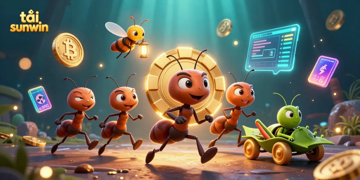 Engage in thrilling action with tải sunwin as ants steal a giant poker chip amid vibrant casino elements.