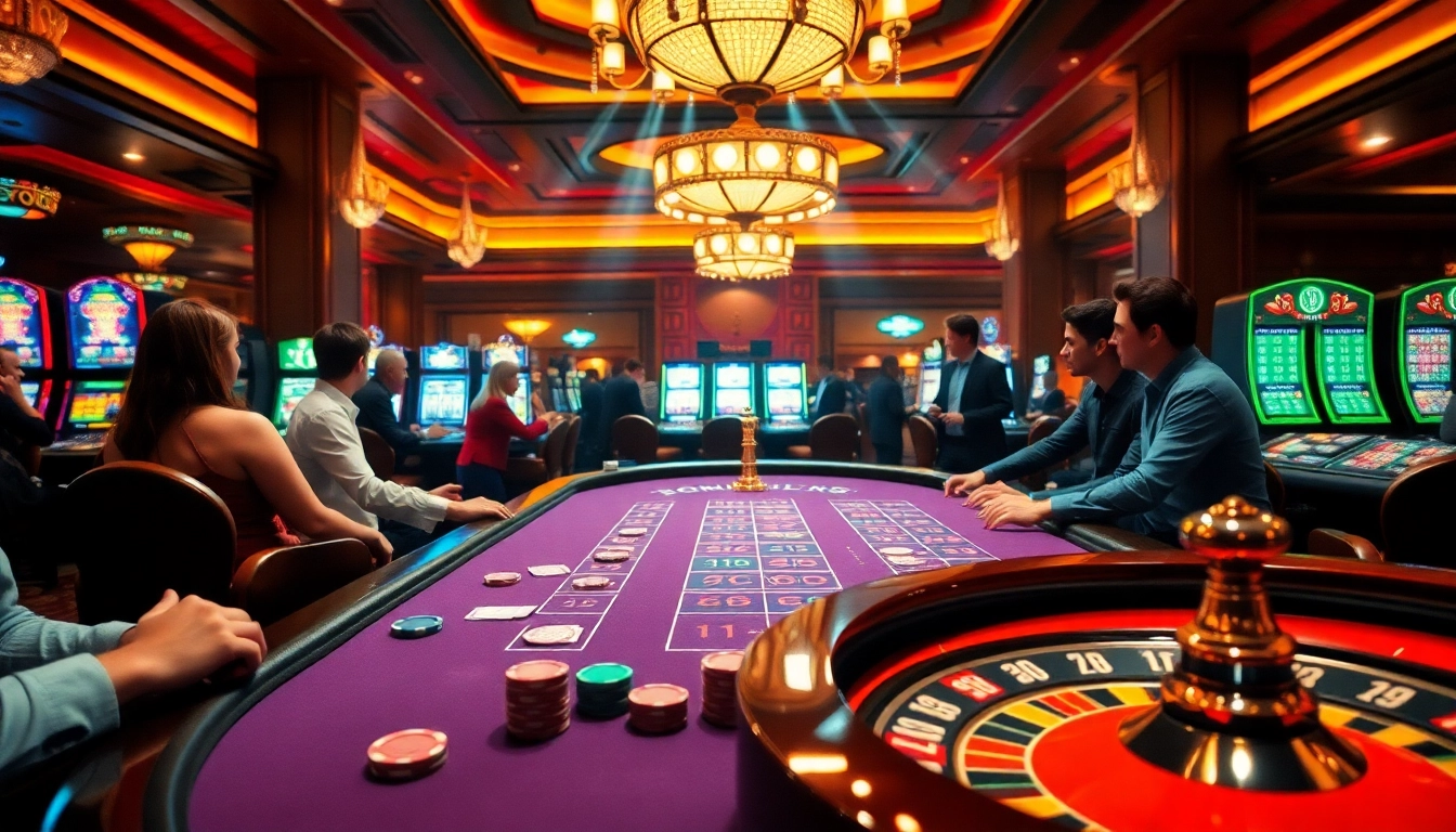 Elevate your gaming experience with https://vb88.social/ amidst an exciting casino scene showcasing poker strategies.
