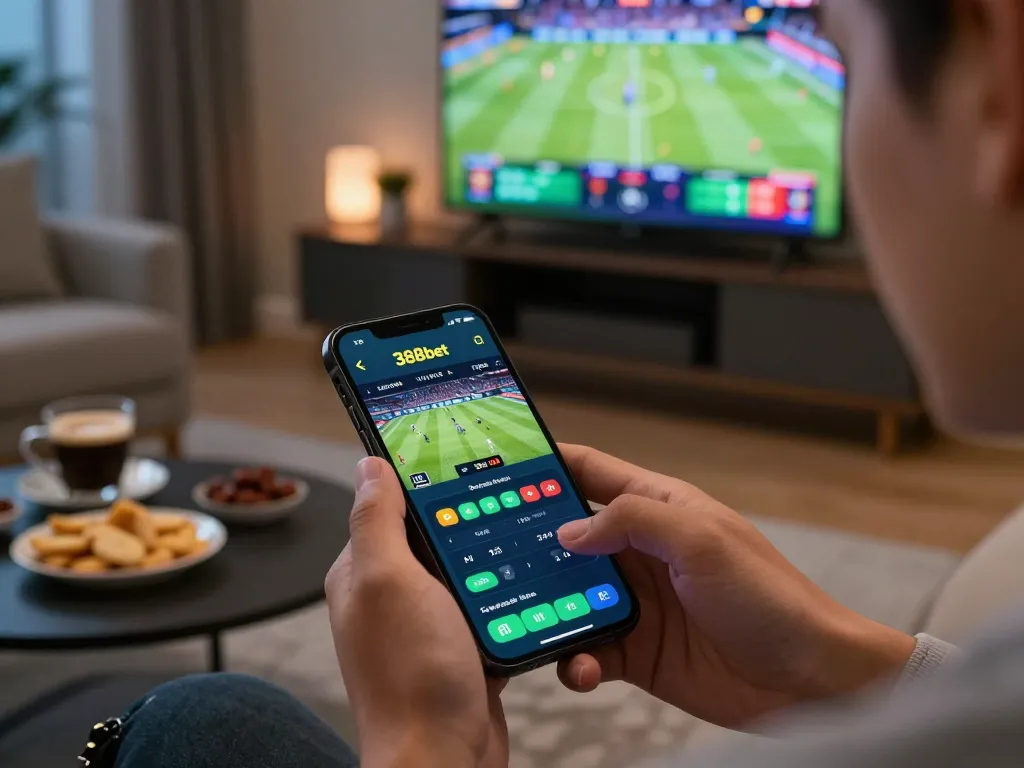 Engaging sports betting with the 388bet app on smartphone featuring live game statistics.