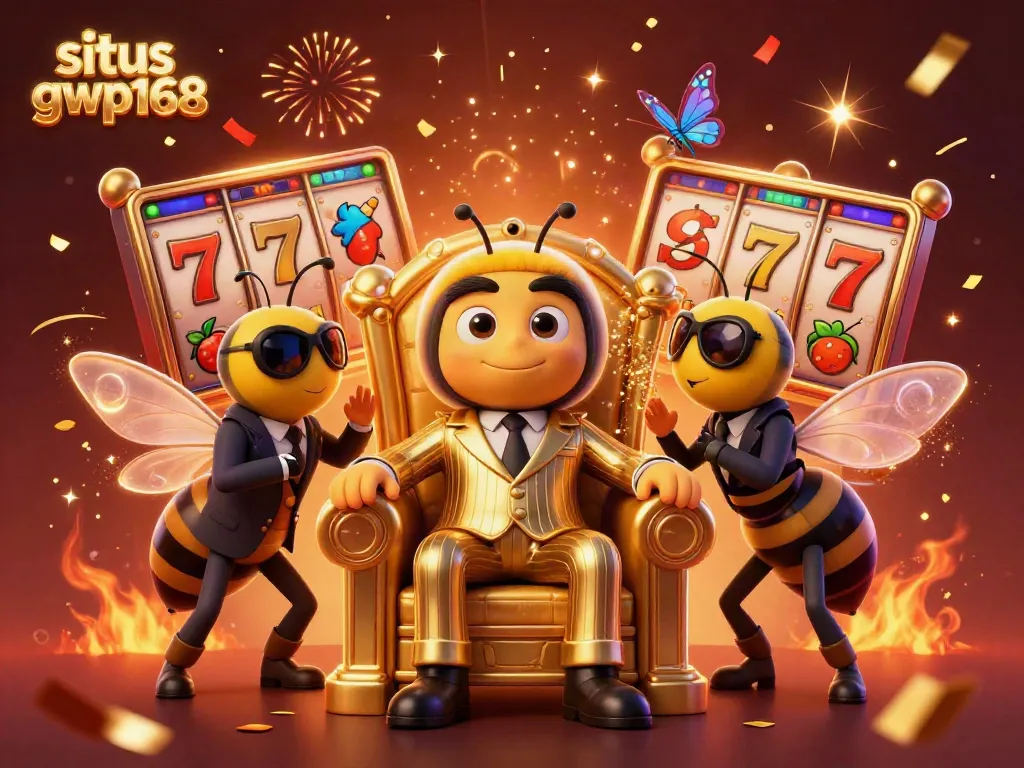 Menangkan jackpot di situs gwp168 dengan ilustrasi kasino yang penuh warna dan karakter unik.