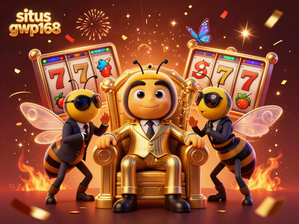 Menangkan jackpot di situs gwp168 dengan ilustrasi kasino yang penuh warna dan karakter unik.