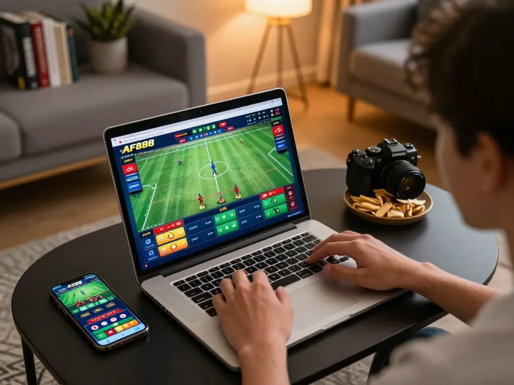 Engaging in strategic online betting on AF88 from a cozy home setup.