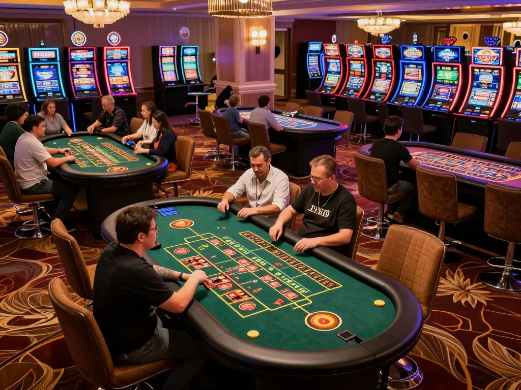 Energileisureparks players strategizing at the roulette table in a lively casino atmosphere