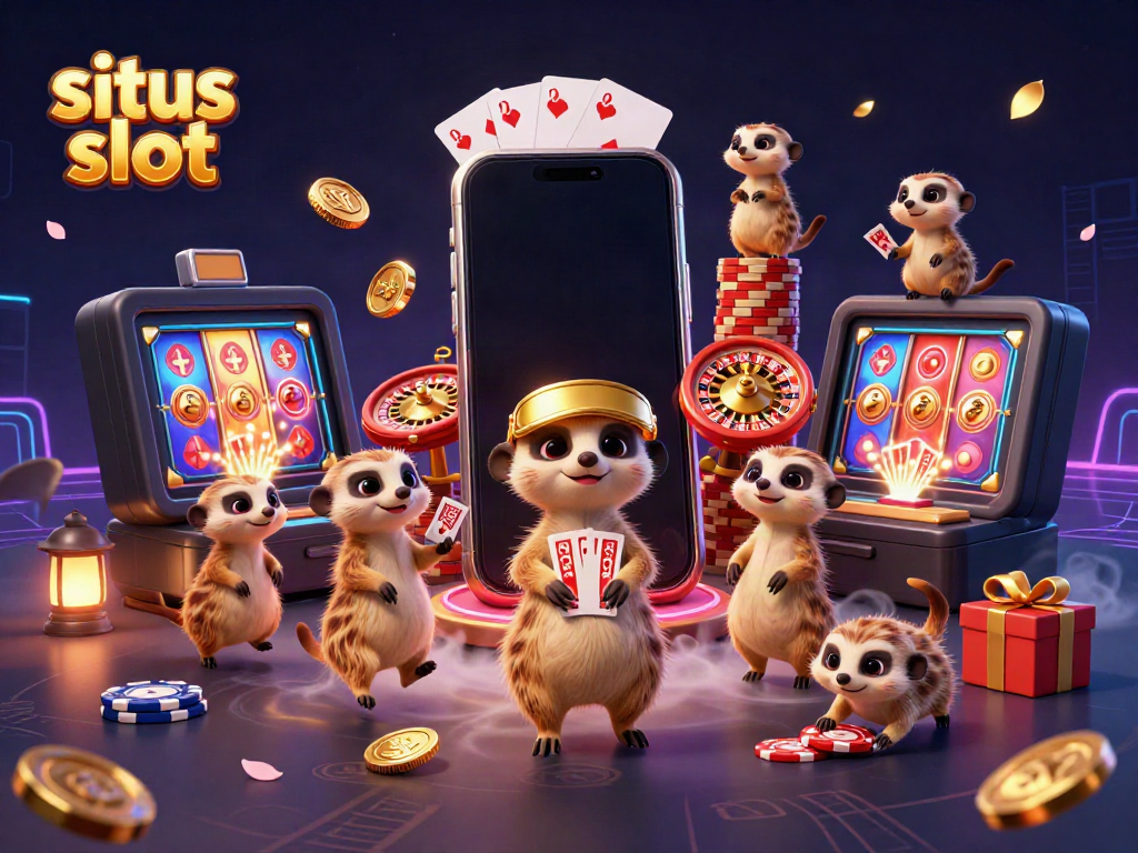 Experience thrilling action at a situs slot online casino with playful meerkats running the show.