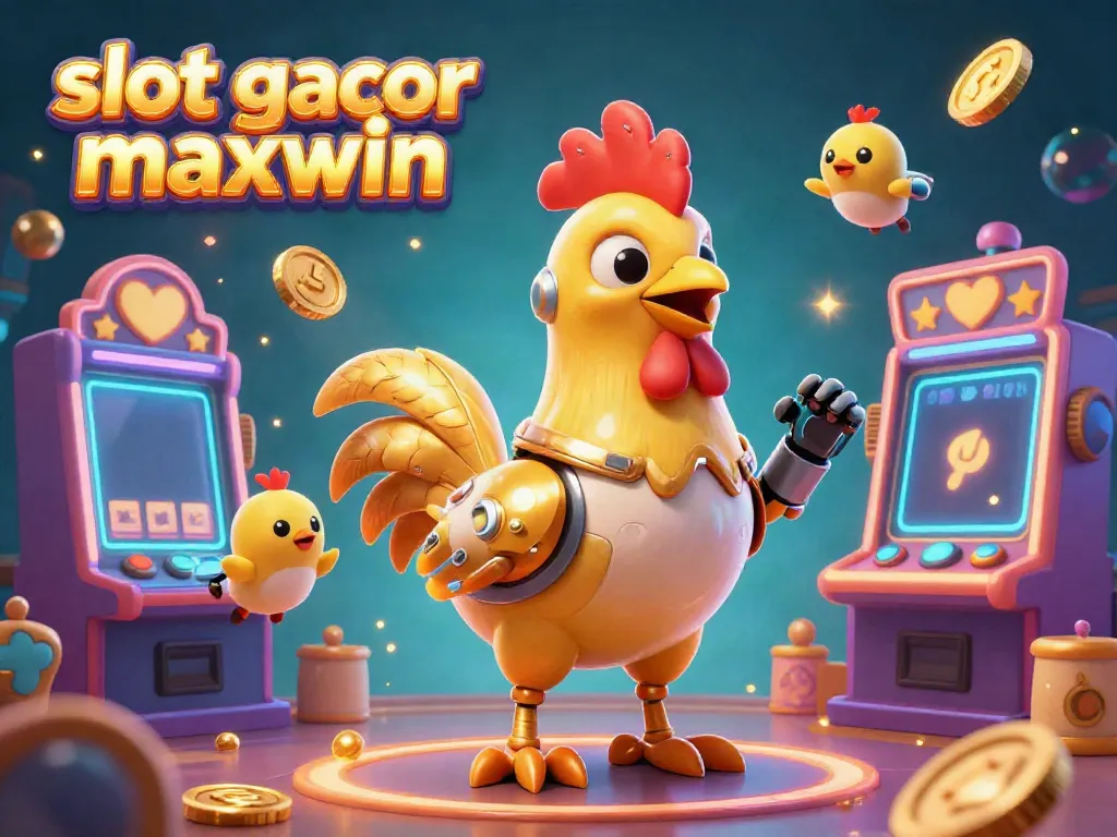 Menangkan jackpot dengan slot gacor maxwin dan robot ayam emas dalam kasino digital yang cerah.