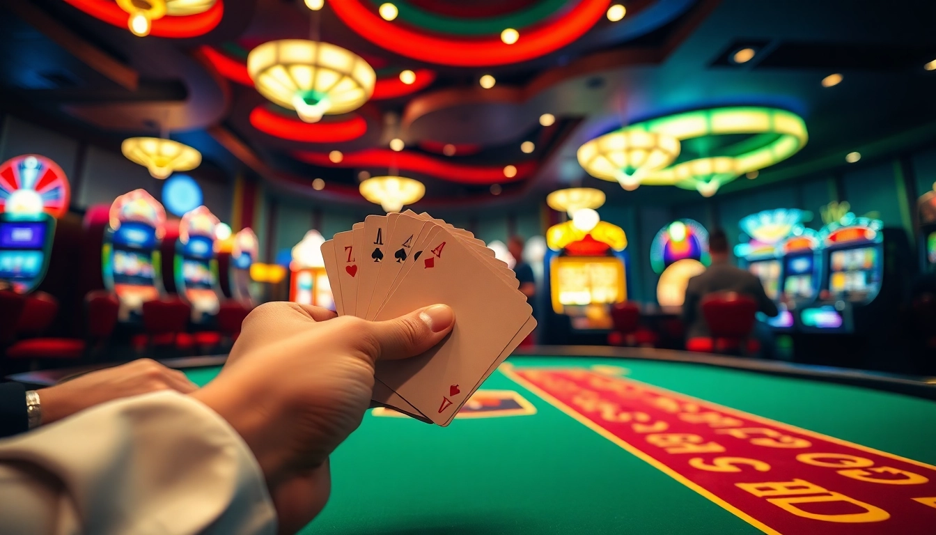 Arushoki di meja poker profesional, menggambarkan suasana kasino yang mendebarkan.