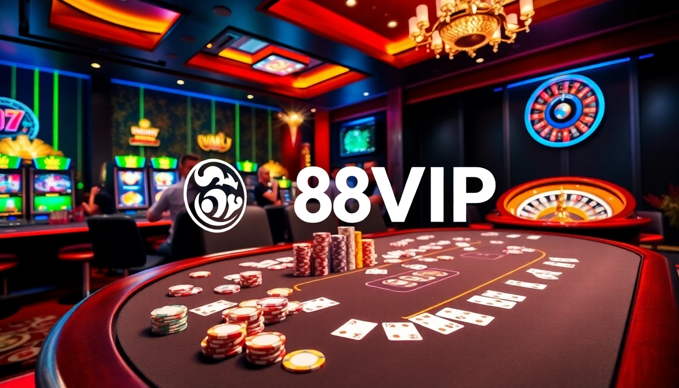68VIP players enjoying an exciting round of online poker with vibrant chips and cards on the table.