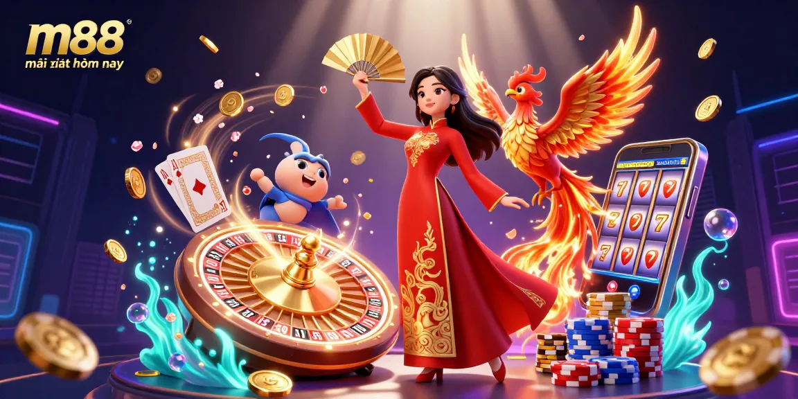 Trải nghiệm hành động sòng bạc hấp dẫn với m88 mới nhất hôm nay thể hiện những nhân vật 3D sống động và các yếu tố trò chơi năng động.