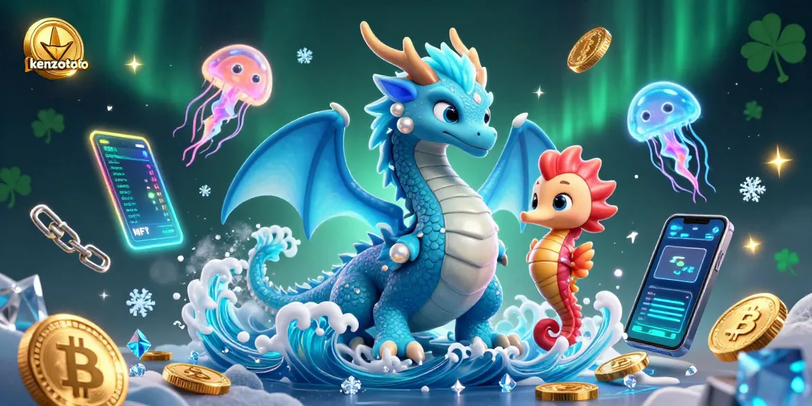 Experience kenzototo with a vibrant 3D illustration showcasing unique casino gaming elements.