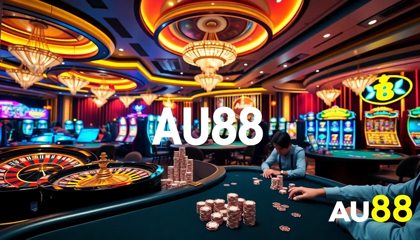 Experience high-stakes gaming at AU88 with vibrant casino tables and thrilling action.