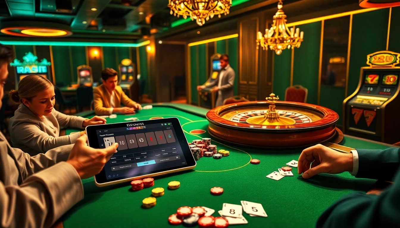 Experience thrilling gameplay at 22JL casino with vibrant tables, colorful chips, and exciting machines.