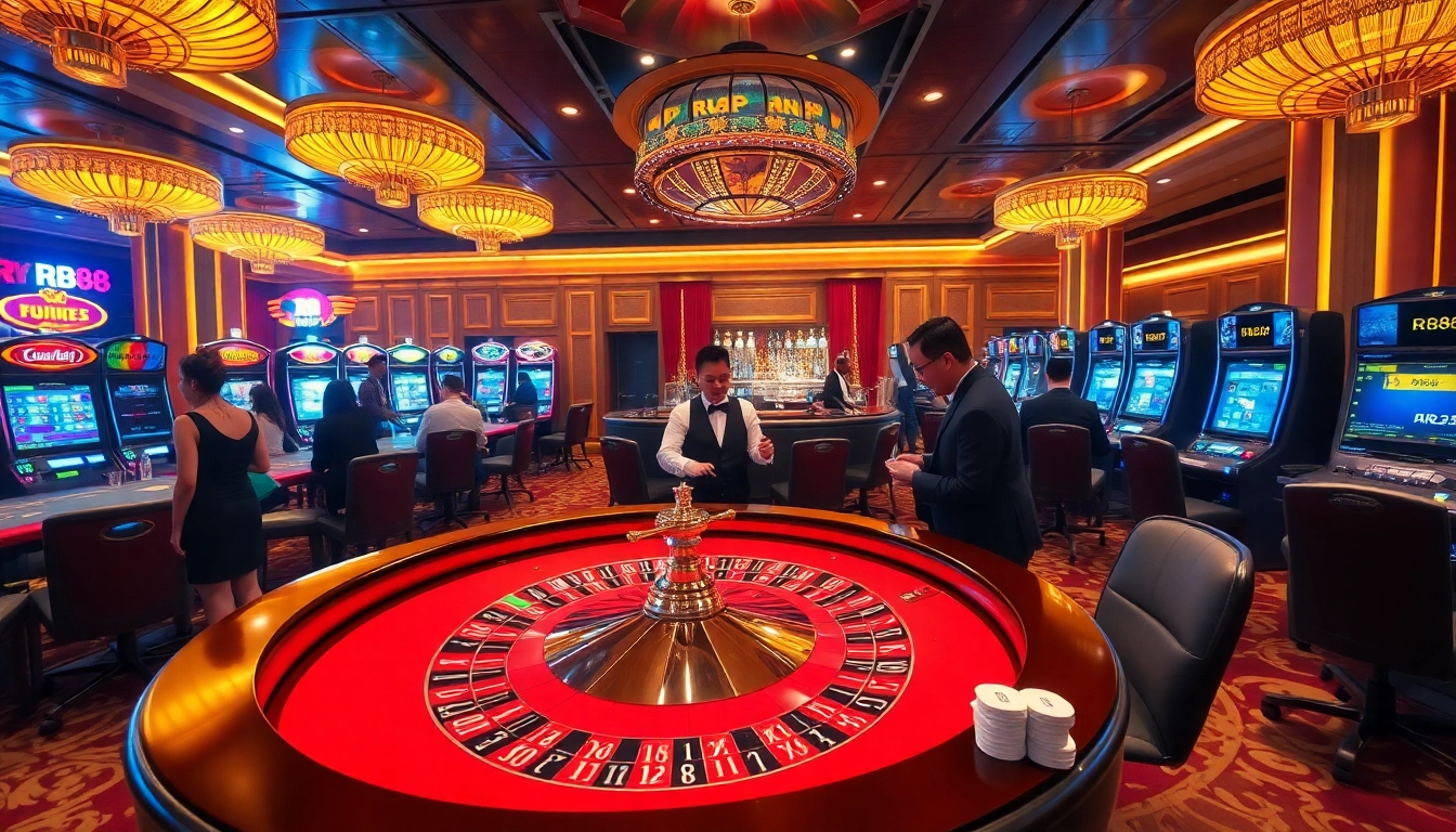 Experience the excitement of gambling with RR88 at a luxurious casino featuring thrilling games and vibrant atmosphere.