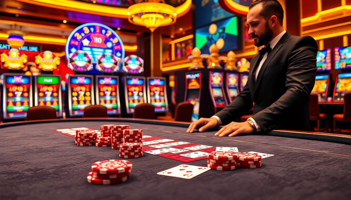 Experience the thrill of high-stakes gaming at XX88.AI with vibrant casino visuals.