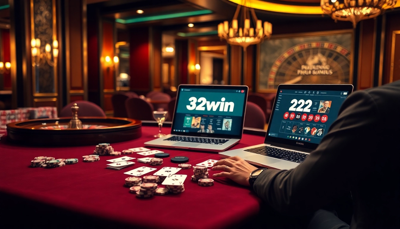 Winning at 32win com with expert strategies at a luxurious casino table.