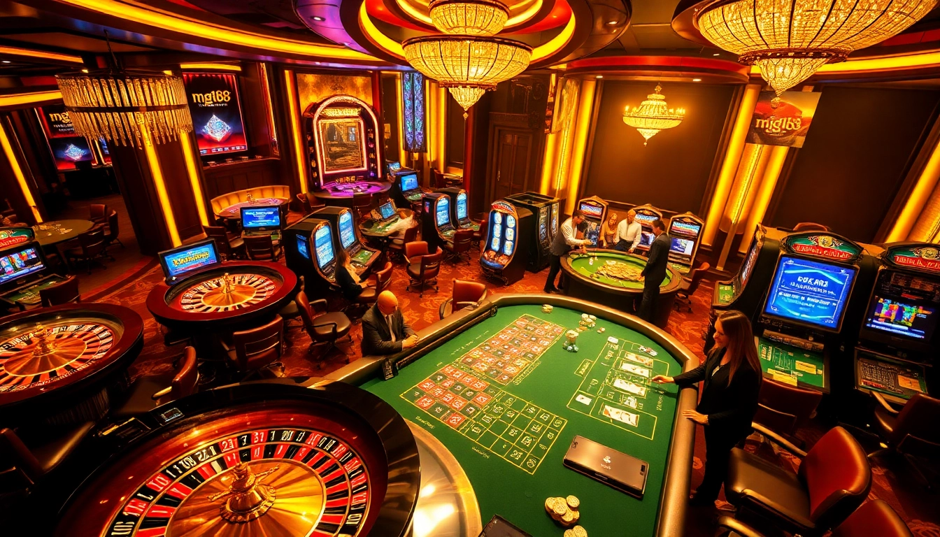 Experience high-stakes gaming at mg188 with vibrant casino tables and engaging players.