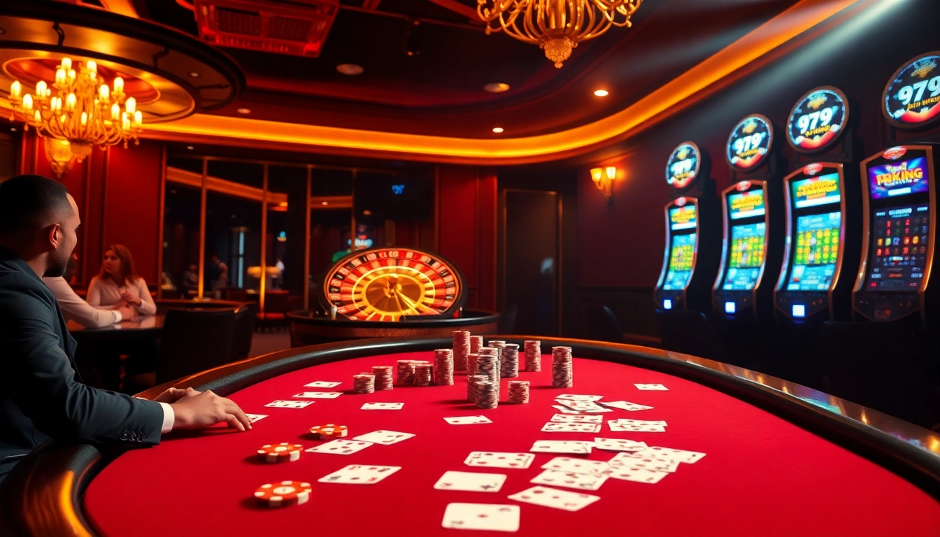 Players engaging in a thrilling poker game at 79king casino with excitement and strategy.