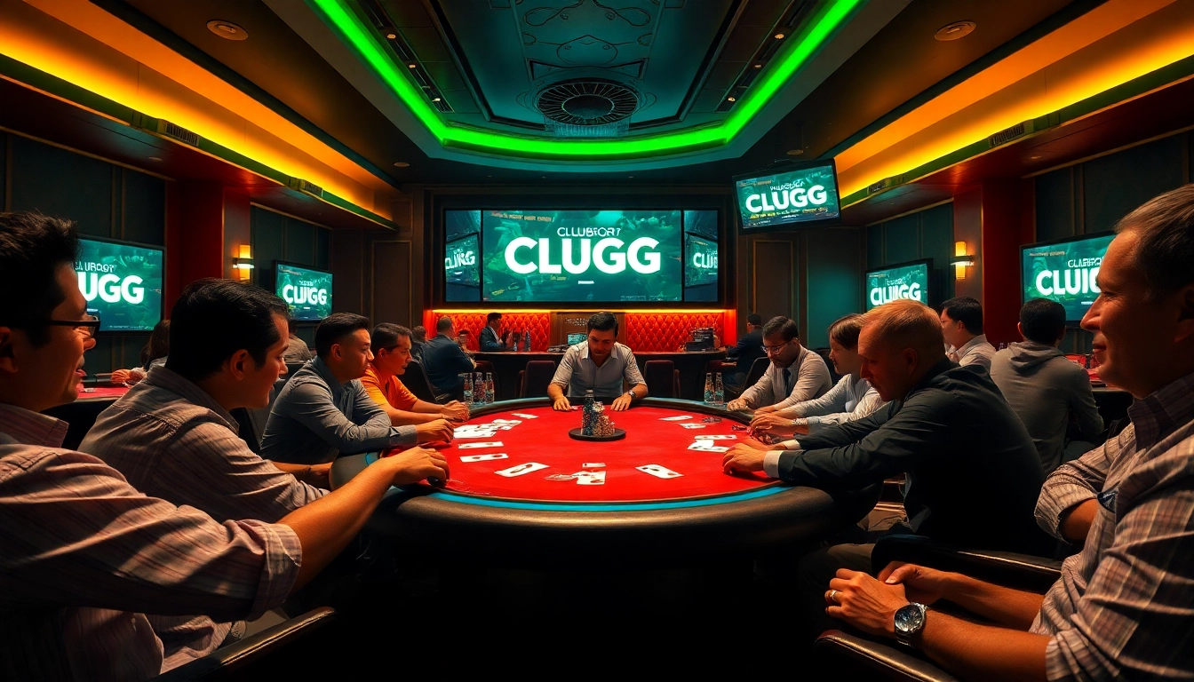 Playing high-stakes poker at a ClubGG poker club table with intense competition.