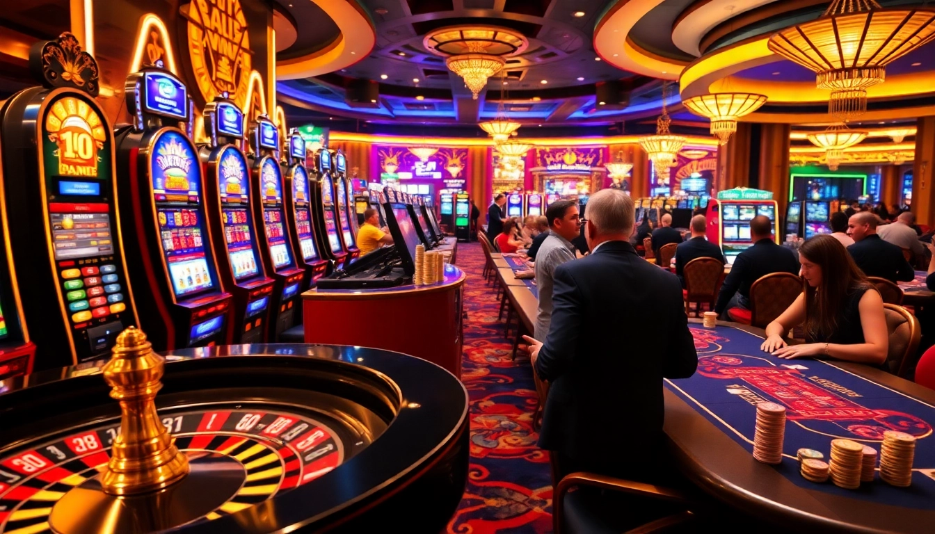 שחקנים נהנים ממשחקים בעלי סכומי הימור גבוהים בקזינו יוקרתי המדגישים סכומי הימור וההתרגשות